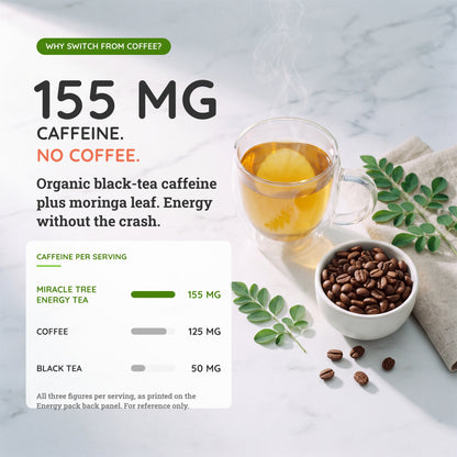 Organic Moringa Energy Tea - Orange Passionfruit - Natural Coffee Alternative