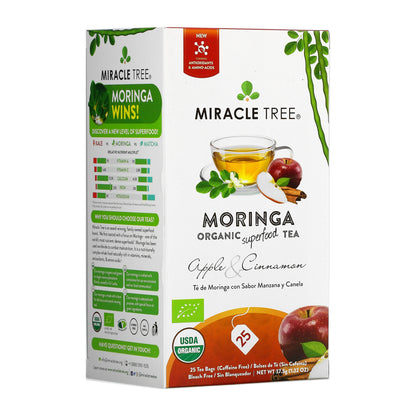 Organic Moringa Tea - Apple & Cinnamon - Caffeine-Free Herbal Tea