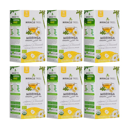 Organic Moringa Tea - Lemon & Chamomile - Caffeine-Free Herbal Tea
