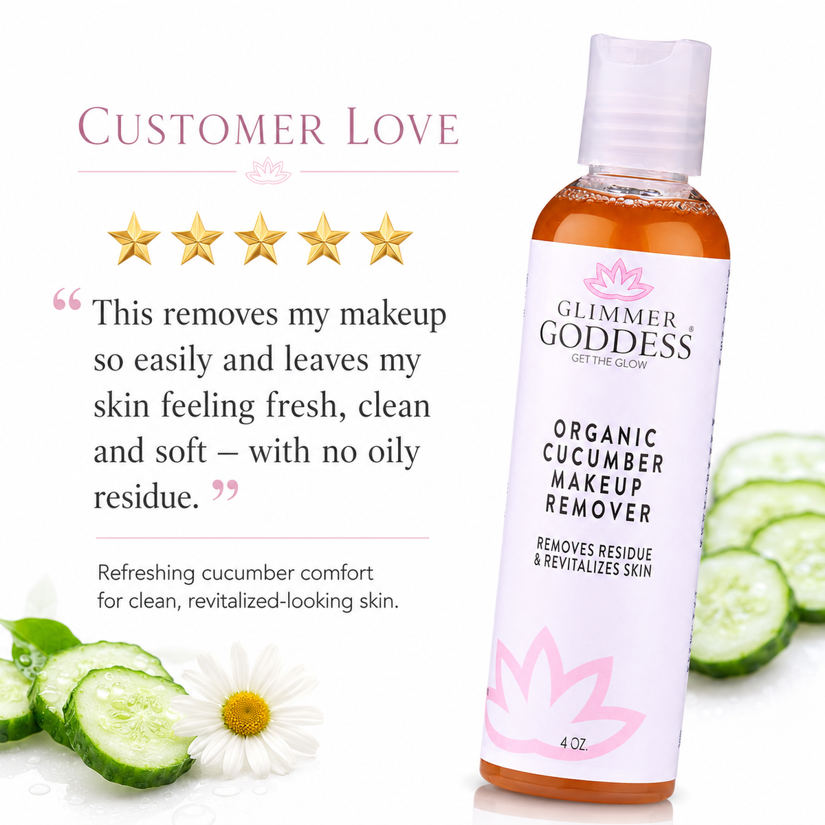 Organic Cucumber Makeup Remover – No Oily Residue-2
