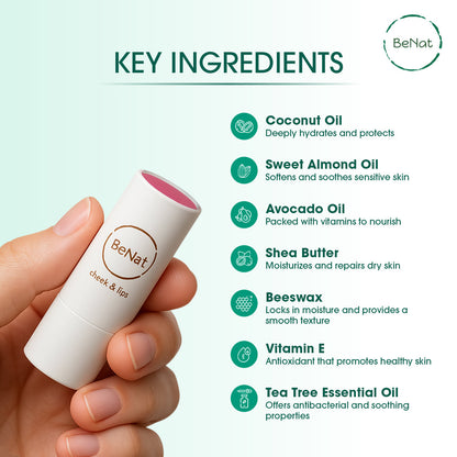Lip & Cheek Bloom. 2 in 1 Natural Lipstick for Vibrant Color.-4