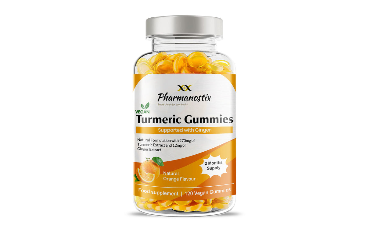 Turmeric Curcumin with Ginger Vegan Gummies - 120 Natural Orange Flavour
