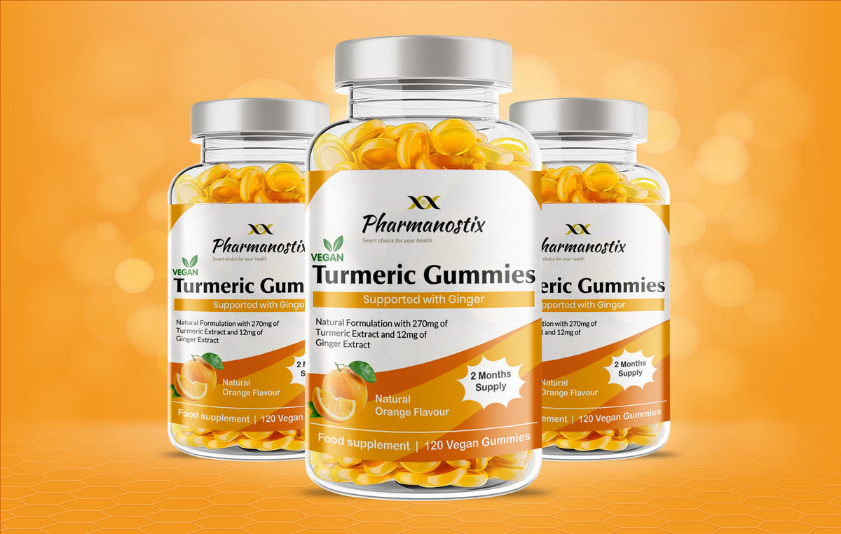 Turmeric Curcumin with Ginger Vegan Gummies - 120 Natural Orange Flavour