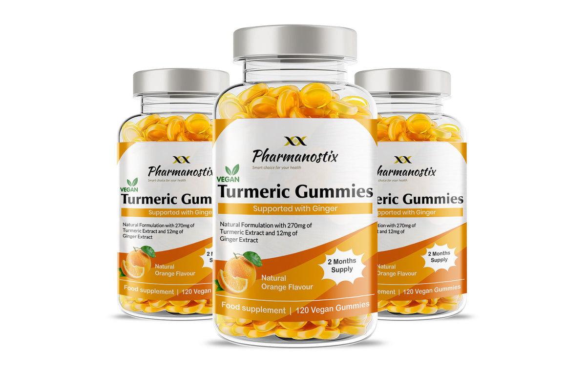 Turmeric Curcumin with Ginger Vegan Gummies - 120 Natural Orange Flavour