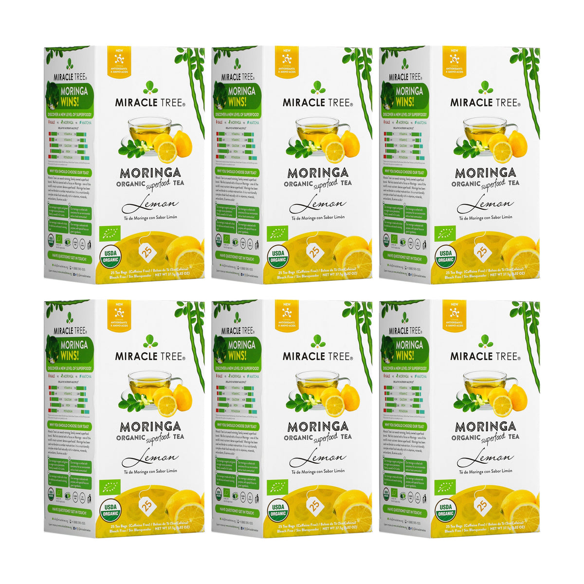Organic Moringa Tea - Lemon - Caffeine-Free Herbal Tea
